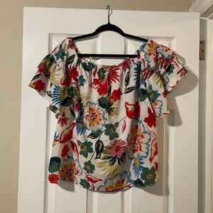 Shein- Floral off shoulder top- Size 0X